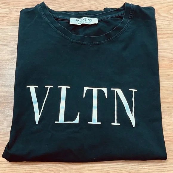 Fair Men’s Size  X-large Valentino Garavani VLTN Logo Cotton Tee In Black/White - Picture 11 of 13